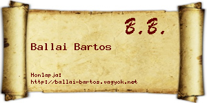 Ballai Bartos névjegykártya